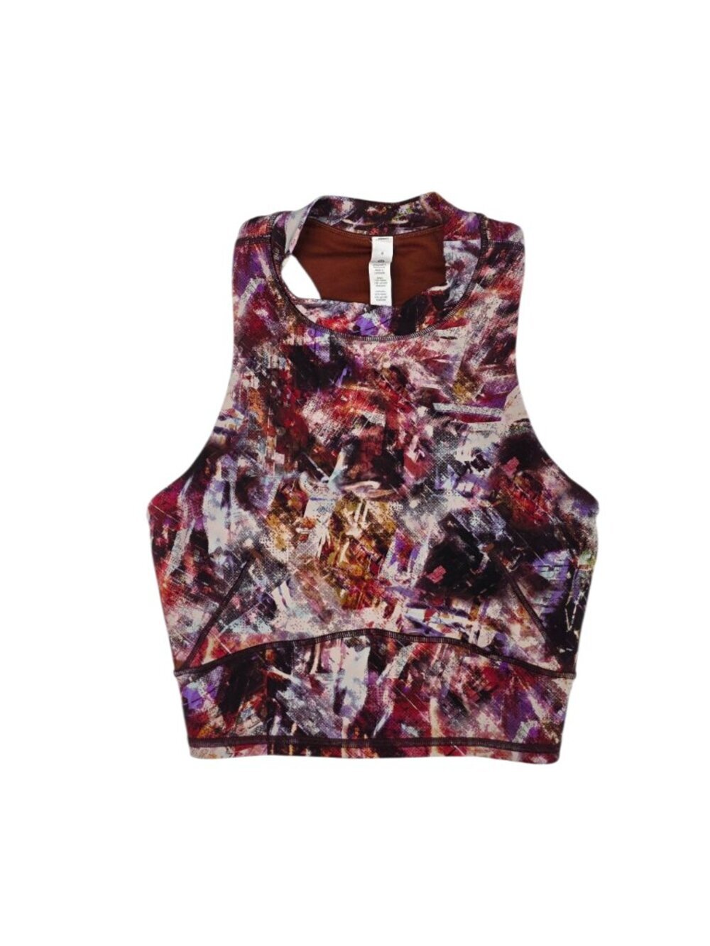 Lululemon Everlux and Mesh Cropped Tank Urbantricity Multi / Dark Terracotta, 4